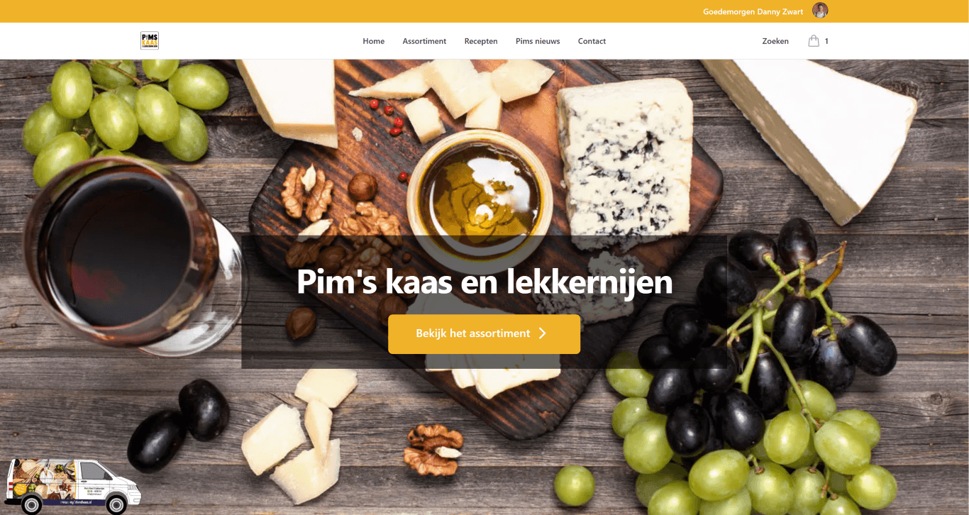 De website van Pims Kaas