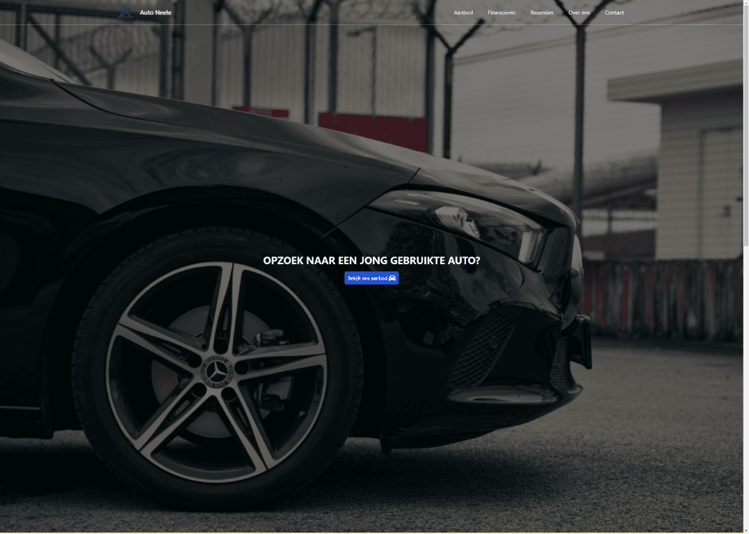 Website van een autobedrijf met occasionaanbod, gebouwd met Appset