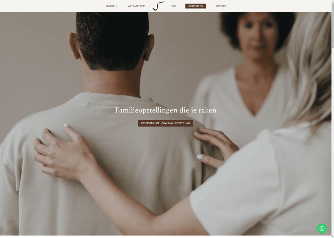 De website van Raakbaar, waarop bezoekers direct een plek in een sessie reserveren, gebouwd met Appset